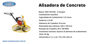 Aluguel de Alisadora de Concreto no Parque Continental - GRU