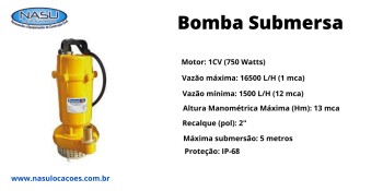 Aluguel de Bomba Submersa no Jardim São Manoel - GRU