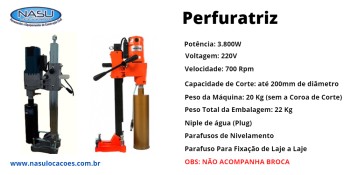 Aluguel de Perfuratriz de Concreto no Jardim São José - GRU