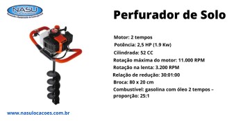 Aluguel de Perfuratriz de Solo em Ponte Alta II - GRU