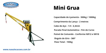 Aluguel de Mini Grua no Jardim Gracinda