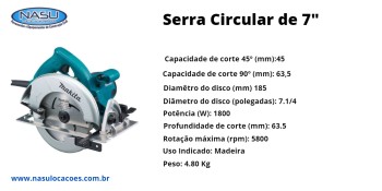 Aluguel de Serra Circular na Cidade Parque Alvorada