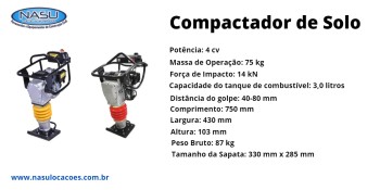 Locação de Compactador de Solo no Parque São Miguel - GRU